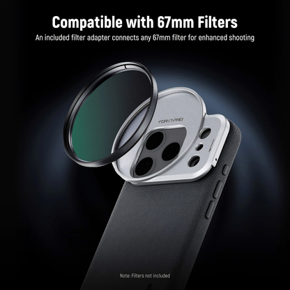 NEEWER PA134 Modular Phone Case for iPhone 17 Pro – 67mm Filter Ring, 17mm & T Mount Lens Backplates, MagSafe Compatible