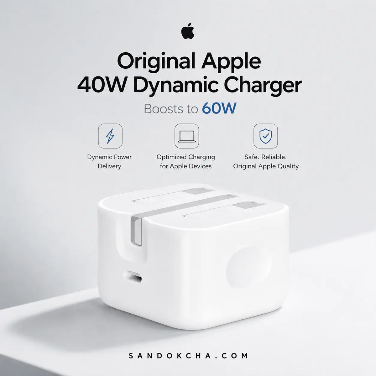 Original Apple 40W Dynamic Charger – Boosts to 60W