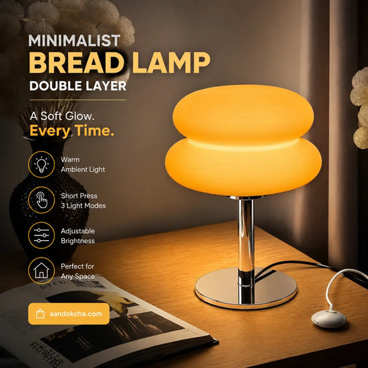 Minimalist Bread Lamp Double Layer – USB Desk & Bedside Light