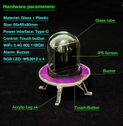 GeekMagic UFO-CLOCK WiFi Weather Station RGB Desk Clock