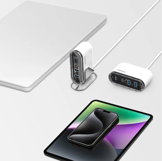 Momax 80W GaN Desktop Fast Charger – 4 Ports | White