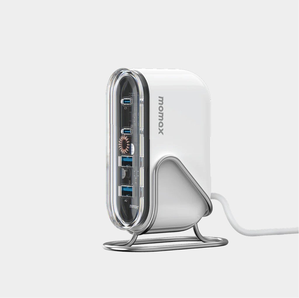 Momax 80W GaN Desktop Fast Charger – 4 Ports | White