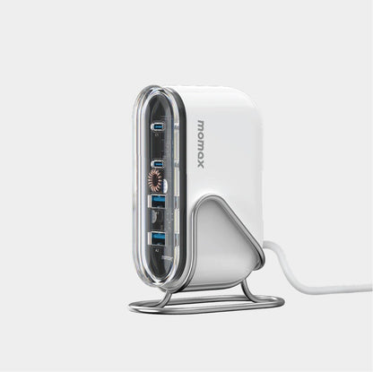 Momax 80W GaN Desktop Fast Charger – 4 Ports | White