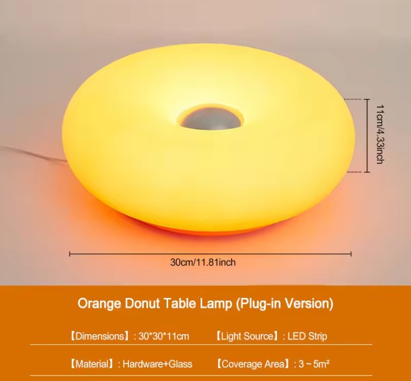 Donut Lamp XL - Wired - The new big one.  Touch Light for Desk & Wall