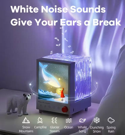 Aurora Box Bluetooth Ambient Night Light – White Noise Speaker & Aurora Projector (Pakistan)