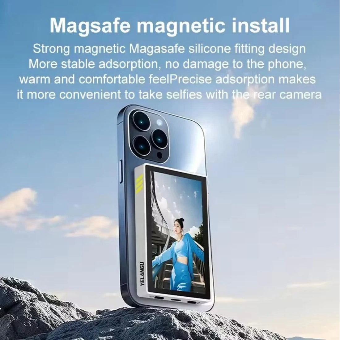 MagSafe magnetic installation on iPhone rear