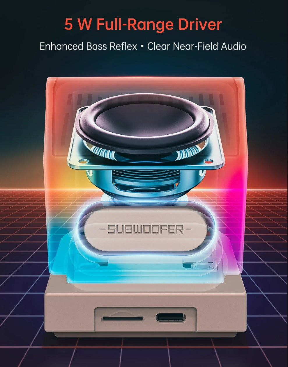 Divoom MiniToo Pakistan Retro Bluetooth Speaker with Pixel Display for your Desktop