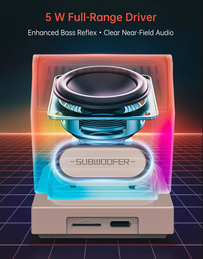 Divoom MiniToo Pakistan Retro Bluetooth Speaker with Pixel Display for your Desktop