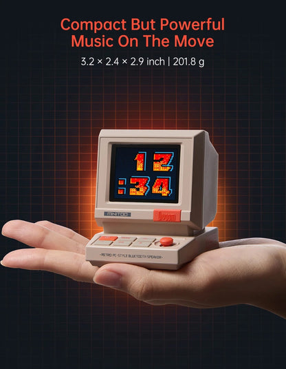 Divoom MiniToo Pakistan Retro Bluetooth Speaker with Pixel Display for your Desktop