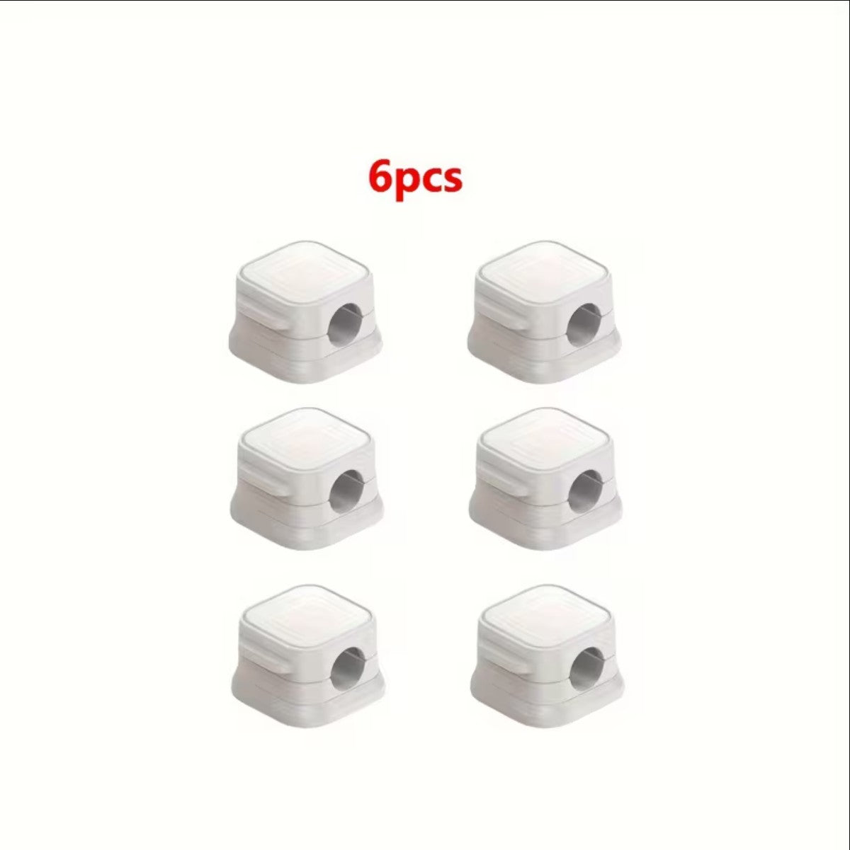 Cable Clips Organizer Pakistan – Pack of 6 Self-Adhesive PVC Cord Holders for Desk, Wall & Office Wire Management