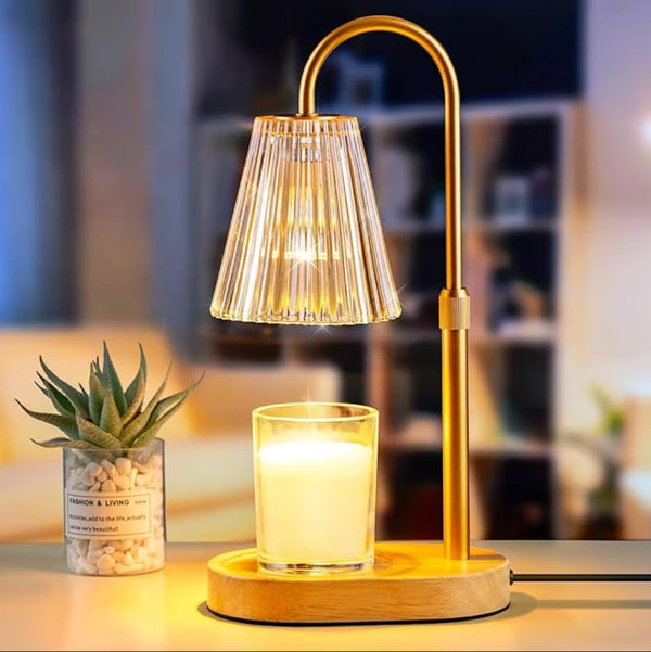 Candle Warmer Lamp Pakistan – Electric No-Flame Candle Melter with Timer, Adjustable Height & Dimmable Light | Amber Glass Candle Warmer | Sandokcha