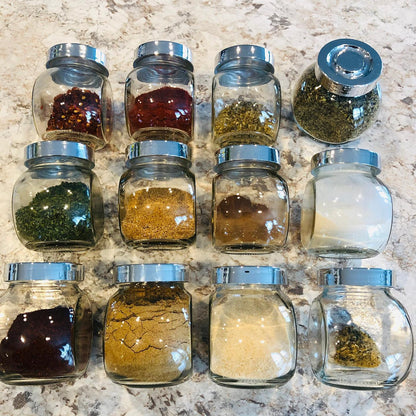 IKEA RAJTAN Spice Jar – Glass/Aluminium-Colour (4 Pack)