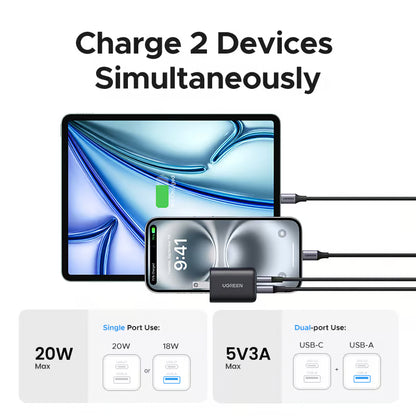 UGREEN 20W GaN Dual-Port Fast Charger