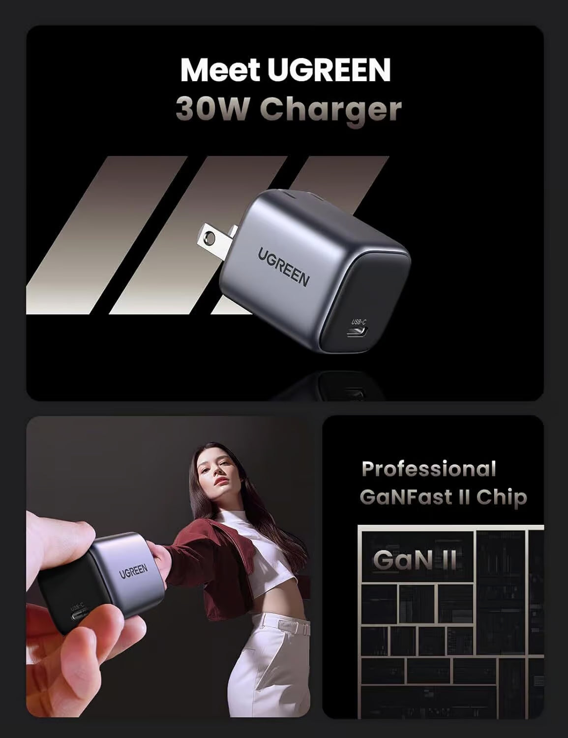UGREEN Nexode 30W GaN Foldable Fast Charger