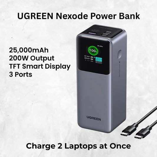 UGREEN Nexode 25000mAh 200W Power Bank | TFT Display | 3-Port