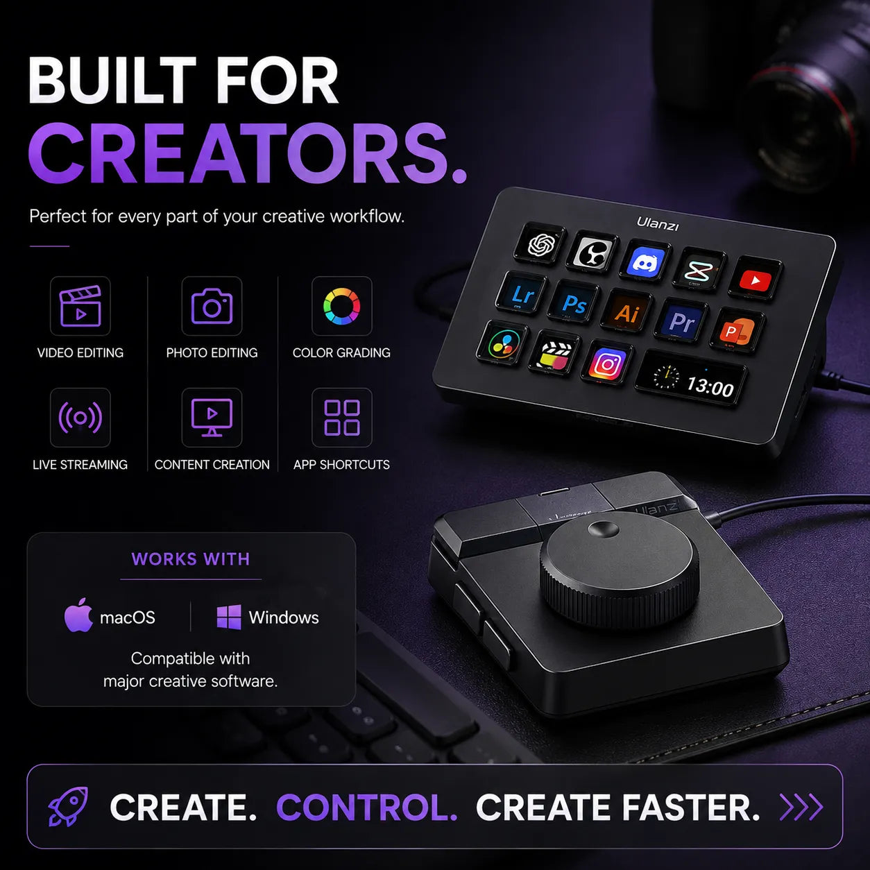 Ulanzi Creator Kit – Deck Dock & Dial Controller Bundle (Save Rs. 4,800)