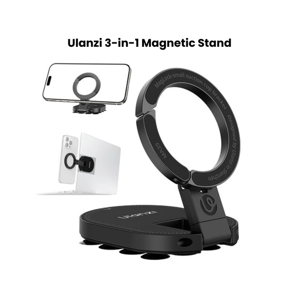Ulanzi MA39 MagLock Suction Cup Phone Mount – 3-in-1 Magnetic Stand
