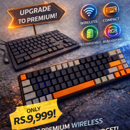 Wireless Mechanical Keyboard for Gaming & Work – Tri-Mode, RGB, Rechargeable