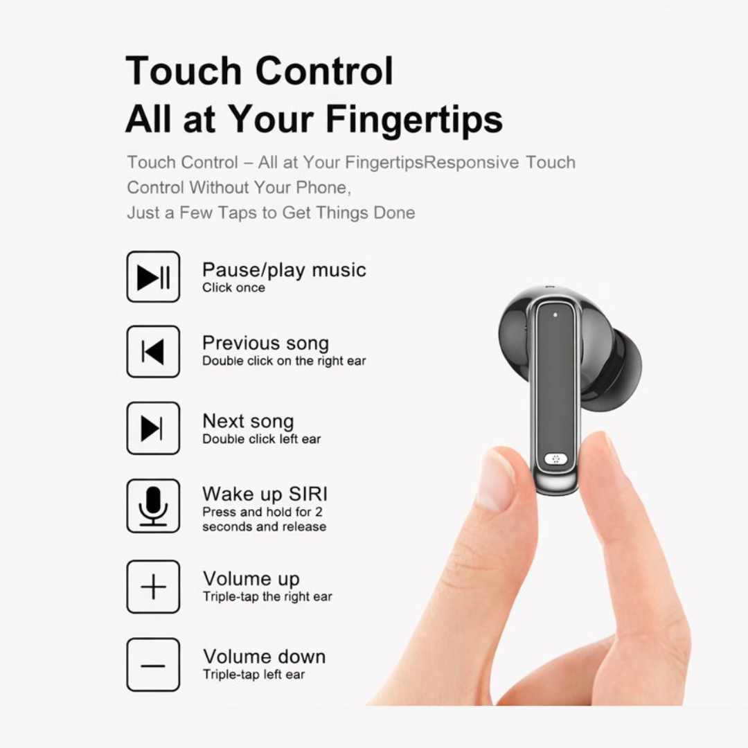 Sandokcha TWS Wireless Earbuds | 360° Sound • Touch Control • Bluetooth