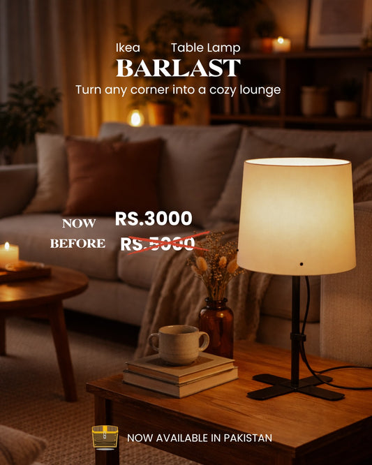 IKEA BARLAST Table Lamp – Black/White, 31 cm