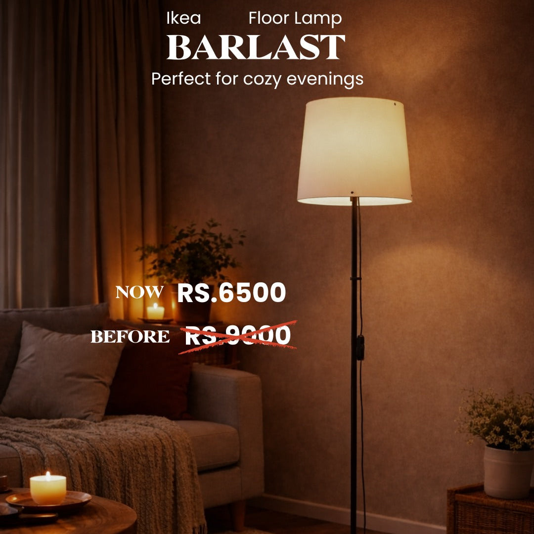 IKEA: BARLAST Floor Lamp – Black/White (150 cm)