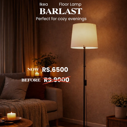 IKEA: BARLAST Floor Lamp – Black/White (150 cm)