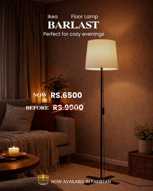 IKEA: BARLAST Floor Lamp – Black/White (150 cm)