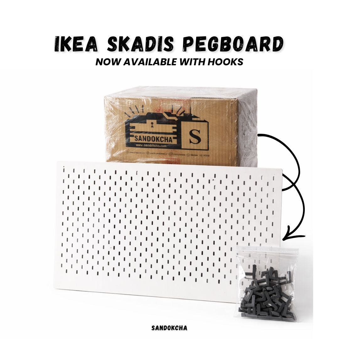 IKEA SKÅDIS Pegboard with hooks