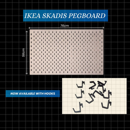 IKEA SKÅDIS Pegboard with hooks