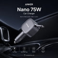 Anker Nano 75W Car Charger with Built-In Retractable USB-C Cable