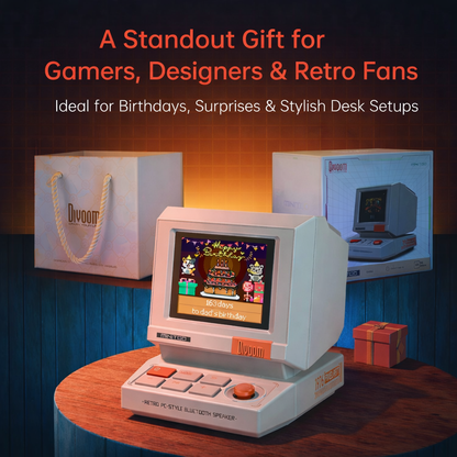 Divoom MiniToo Retro Bluetooth Speaker with Pixel Display