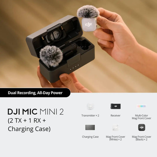 DJI Mic Mini 2 – Ultra-Light Wireless Microphone System with Charging Case