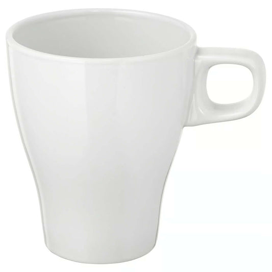 Close-up of FÄRGRIK 25 cl stoneware white coffee mug 