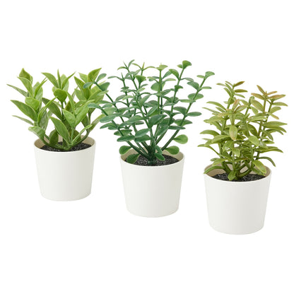 IKEA: FEJKA Artificial Potted Plants – Set of 3 Herbs (5 cm)
