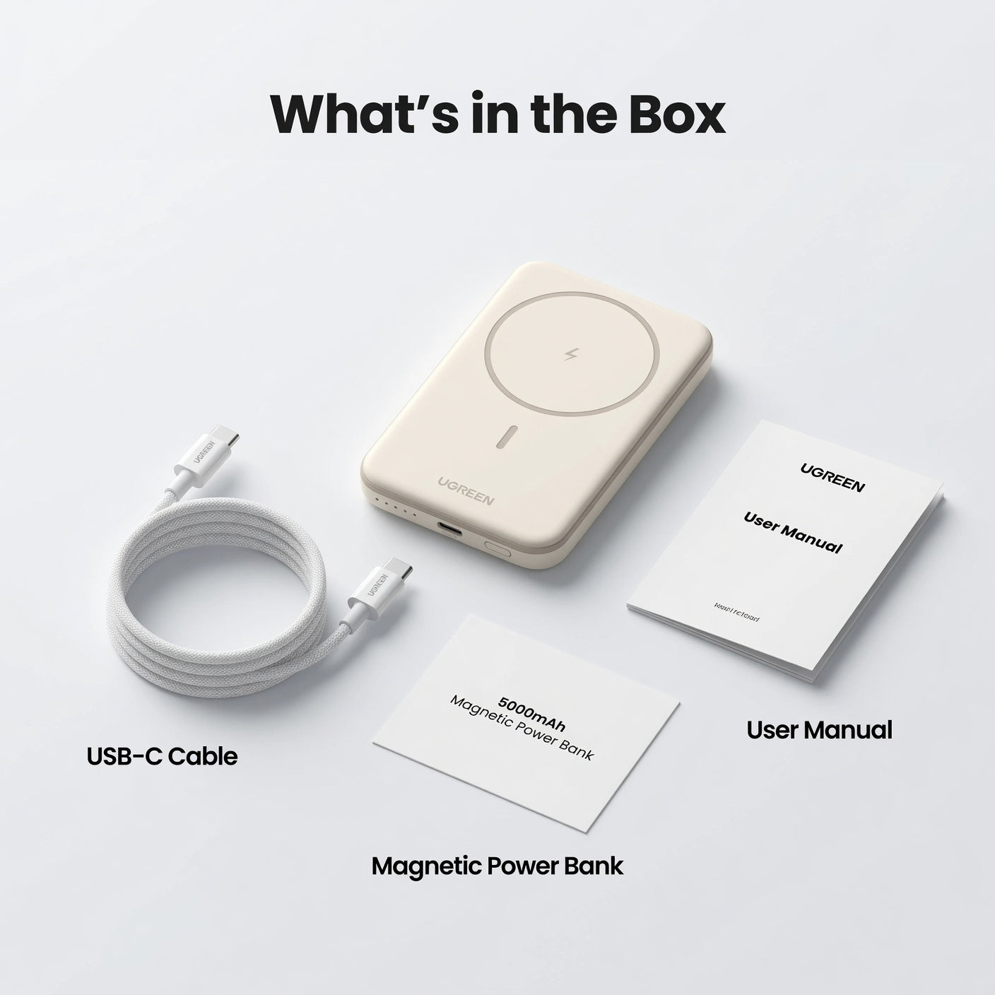 UGREEN 5000mAh Magnetic Wireless Power Bank – 15W Fast Charging