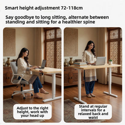 Electric Height-Adjustable Standing Desk - 100cm x 60cm Compact Sit-Stand Office Desk