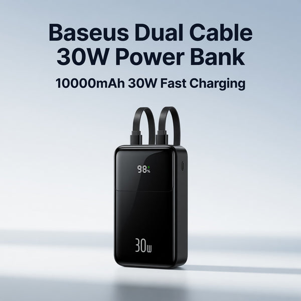 Baseus Dual Cable 30W Power Bank 10000mAh