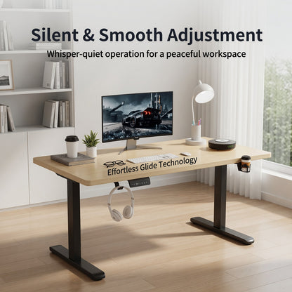 Electric Height-Adjustable Standing Desk - 100cm x 60cm Compact Sit-Stand Office Desk
