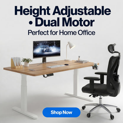 Electric Height-Adjustable Standing Desk - 100cm x 60cm Compact Sit-Stand Office Desk