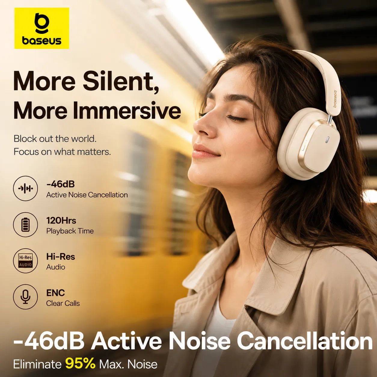 Baseus Bowie H1s – Noise Cancelling Wireless Headphones