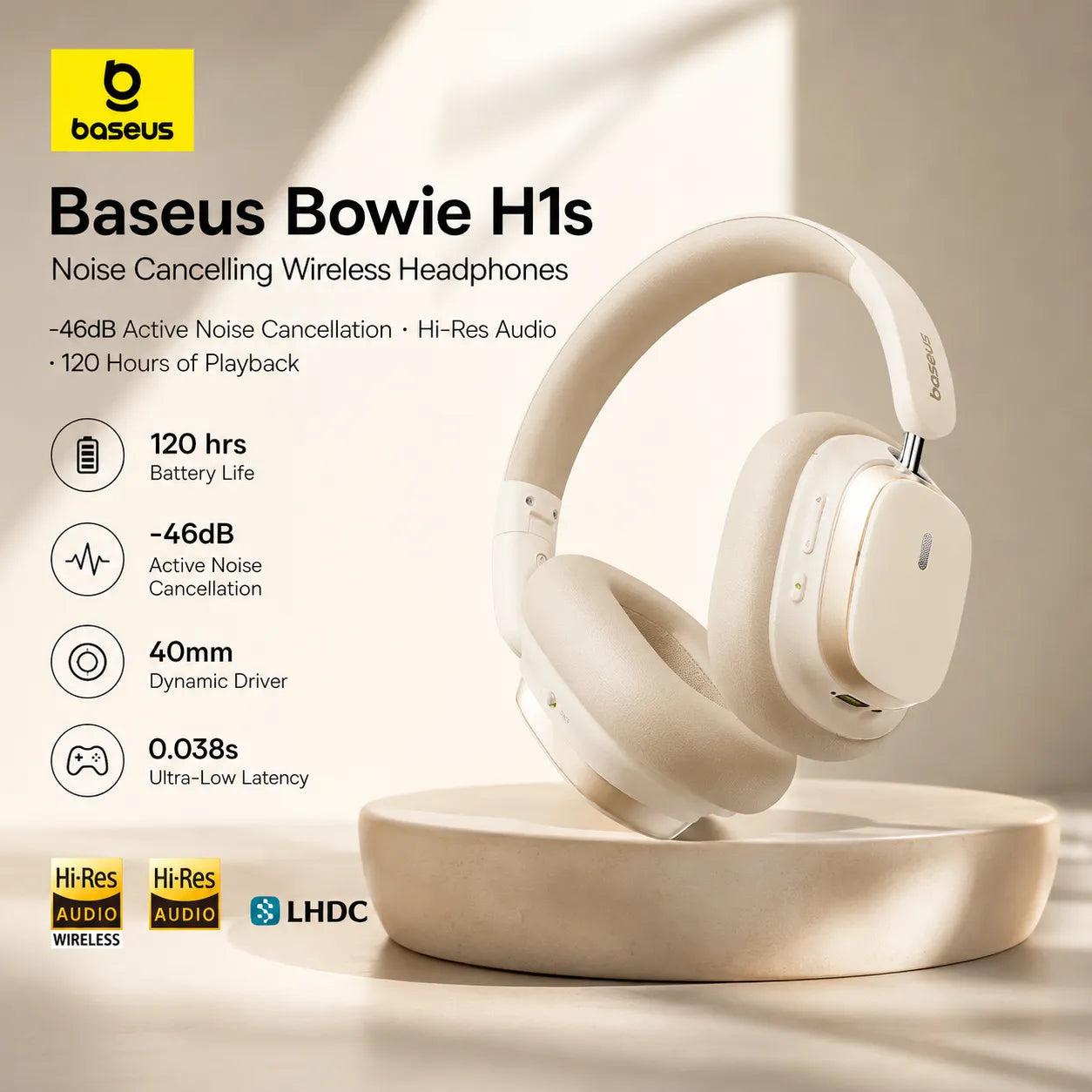 Baseus Bowie H1s – Noise Cancelling Wireless Headphones