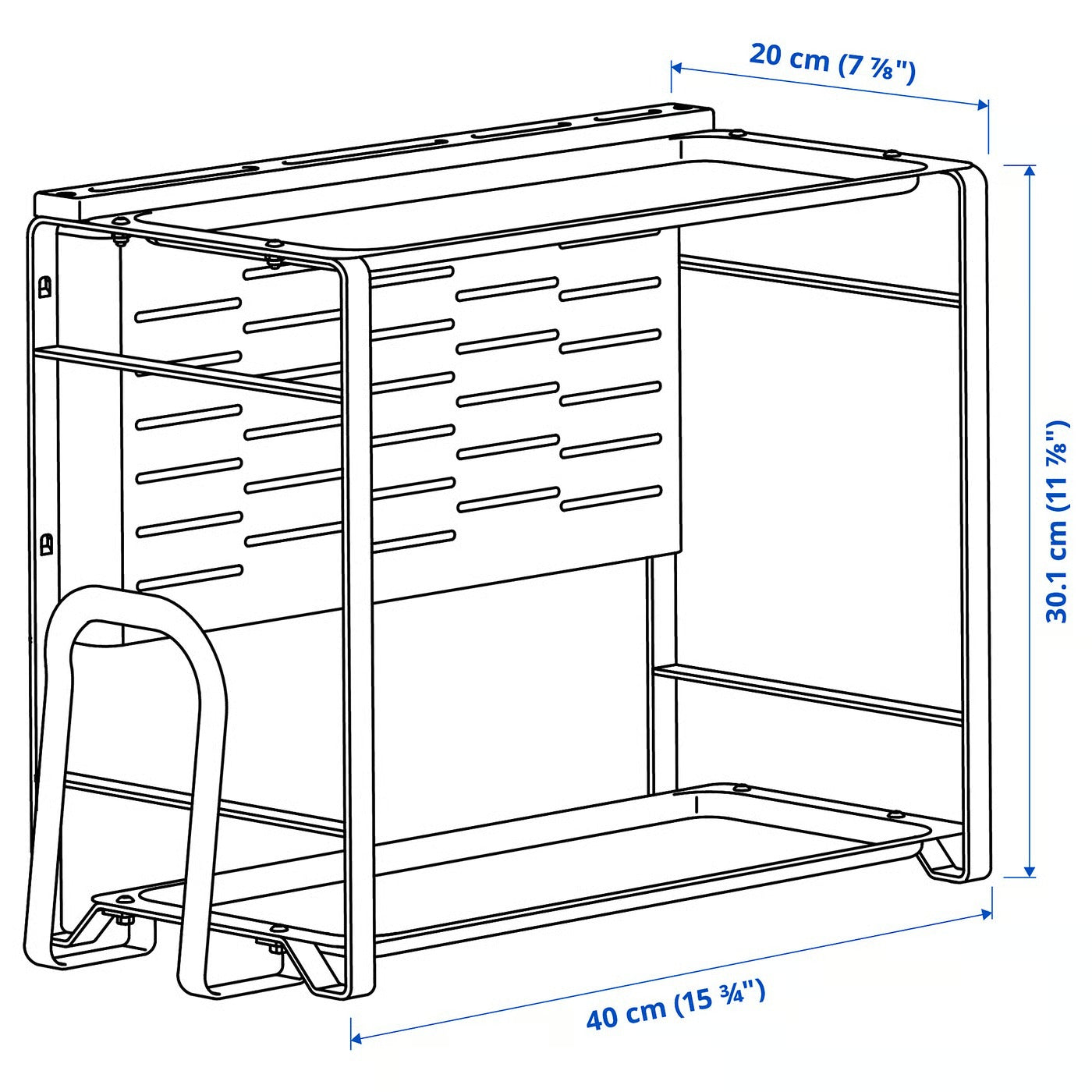 AVSTEG Kitchen countertop organiser, bamboo/white, 40x21 cm