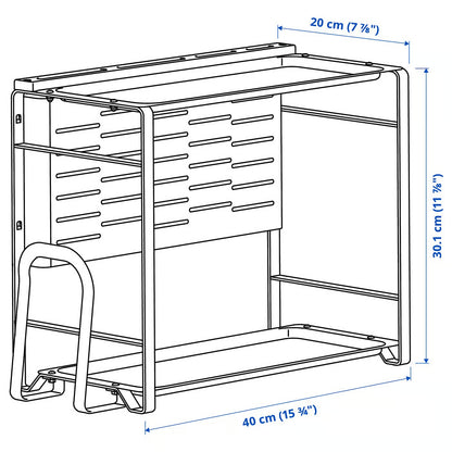 AVSTEG Kitchen countertop organiser, bamboo/white, 40x21 cm