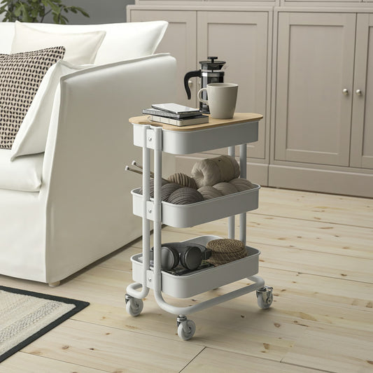 RÅSKOG Trolley, white, 28x38x61 cm