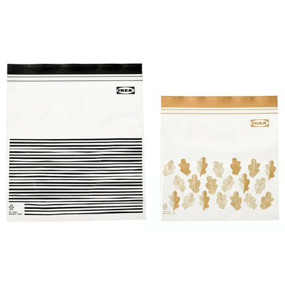 Patterned black/yellow ISTAD resealable bags for snacks and freezing