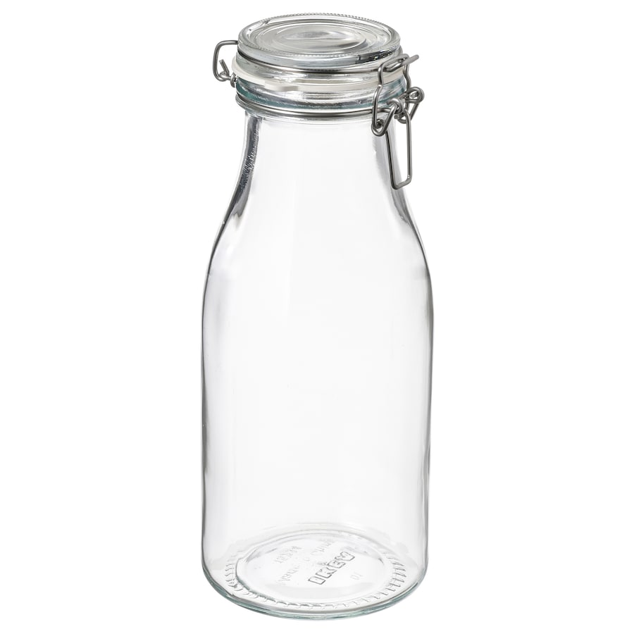 IKEA: KORKEN Bottle Shaped Jar with Lid – Clear Glass (1L)