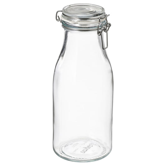 IKEA: KORKEN Bottle Shaped Jar with Lid – Clear Glass (1L)