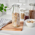 KORKEN Bottle shaped jar with lid, clear glass, 1.4 L