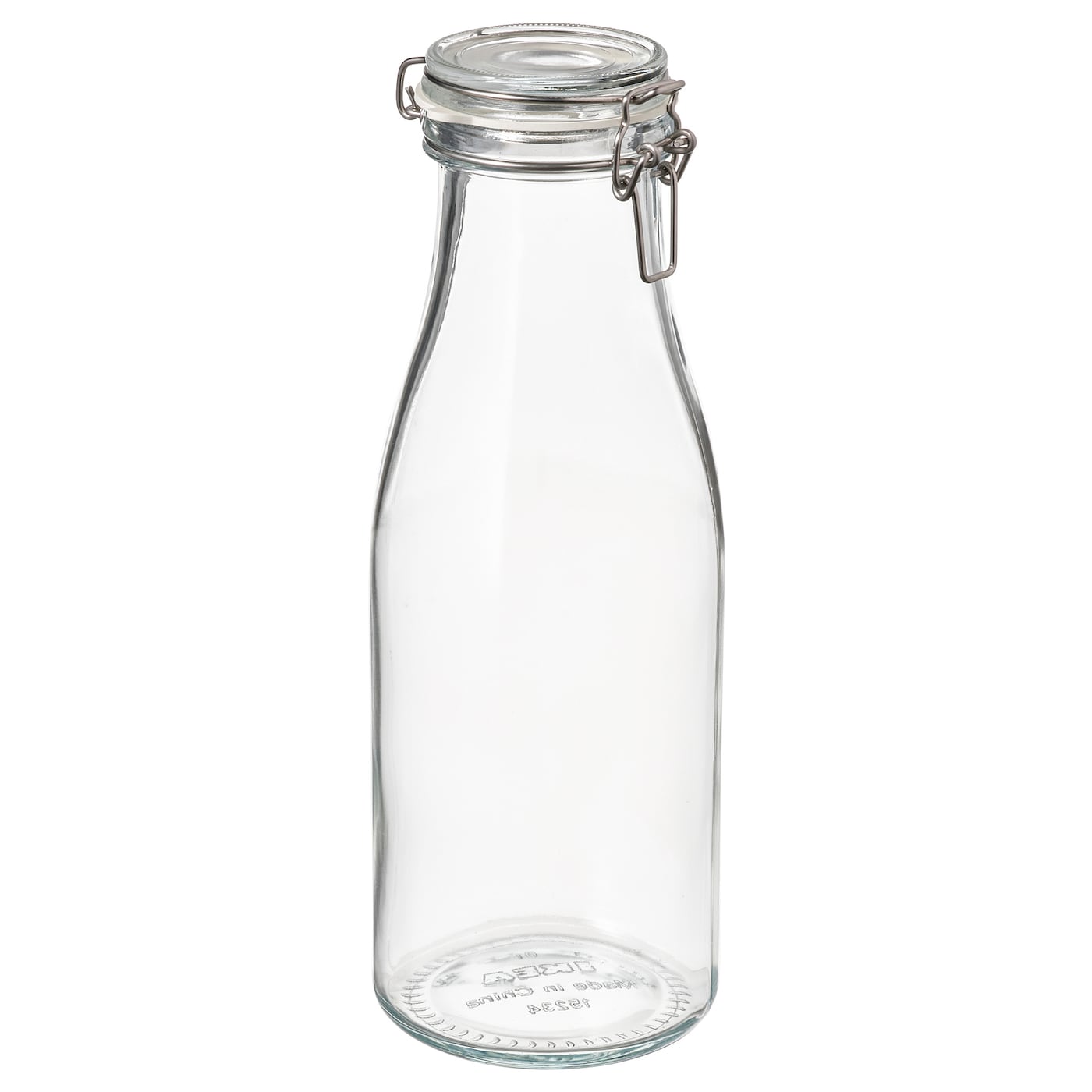 KORKEN Bottle shaped jar with lid, clear glass, 1.4 L