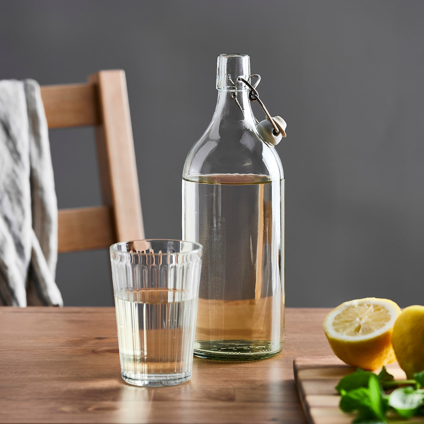 IKEA KORKEN Bottle with Stopper – Clear Glass, 1L